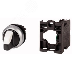 M22-WRK/K10  Переключатель с поворотной ручкой 2-х позиционный в сборе, с фиксаций, 1 замыкающий кон