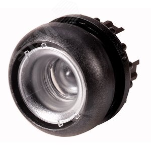 M22S-D-X  Головка кнопки без фиксации, без шильдика, черное лицевое кольцо