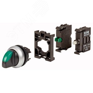 Переключатель зеленый с подсветкой, 1НО, 230В DC,  M22-WRLK-G-K10LED230-BVP - EATON