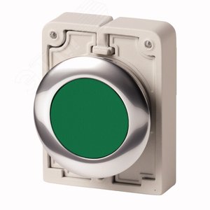 M30C-FD-G Кнопка плоская 30мм, зеленая - EATON