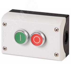 M22-I2-M1  Пост с двумя копками, 2 размыкающих + 2 замыкающих контакта с обозначениями O I - EATON