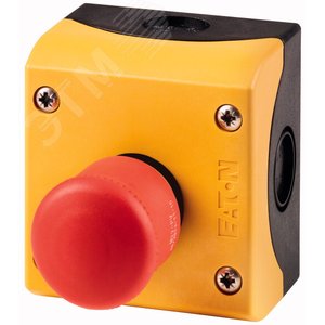 M22-PV/KC02/IY  Кнопка аварийной остановки защищенная, 2 размыкающиx контакта, цвет красный, цвет ко - EATON