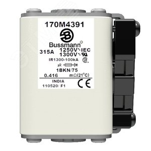 Быстрый предохранитель 315A 1250V 1BKN/75 AR CU - EATON
