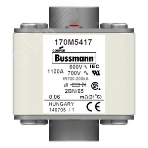 Быстрый предохранитель 1100A 600V 2B/65 AR UC (170M5417) - EATON