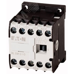 DILEM12-10-G(24VDC)  Миниконтактор 12А, управляющее напряжение 24В (DC), 1НO доп. контакт, категория - EATON