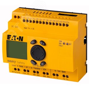 Реле безопасности easySafety  , 24VDC , 14DI , 4DO -Транс, 1Do реле , дисплей, EasyNet,  ES4P-221-DMXD1 - EATON