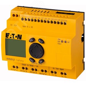 Реле безопасности easySafety  , 24VDC , 14DI , 4DO реле , дисплей, EasyNet,  ES4P-221-DRXD1 (111019) - EATON
