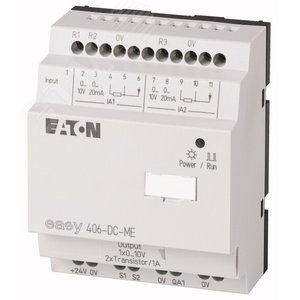 Модуль расширение , 24VDC , 1DI , 2 AI ( Pt100/V/мA ) , 2DO Trans, 1AO , EasyLink,  EASY406-DC-ME (114295) - EATON