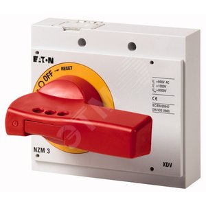 Поворотная ручка, красно-желтая, с замком, размер 3  NZM3-XDVR - EATON