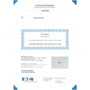 Программное обеспечение для визуализации, CD , Galileo для всех XV / XP устройств, работающих , многопользовательская лицензия,  SW-GALILEO - EATON
