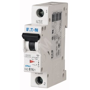 Выключатель автоматический 10А кривая отключения C однополюсный отключающая способность 15 кА FAZ-C10/1 (278557) - EATON