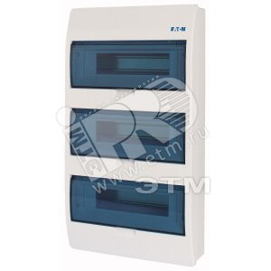 BC-O-3/36-ECO  Щит компактный навесного исполнения, 3 ряда, 36 модулей, прозрачная дверь, пластик - EATON