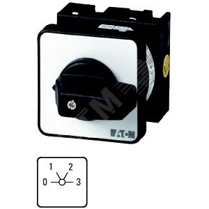 T0-6-154/E,  Переключатель полюсов , 3 скорости , 3P , Ie = 12A , Пол. 0-1-2-3 , 60 ° , 48х48 мм , п - EATON