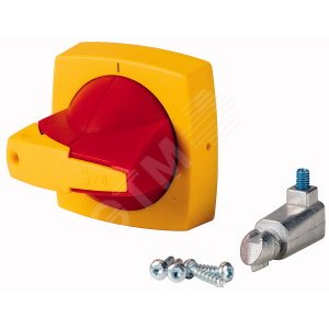 Рукоять D-типа, монтаж на дверь, под ось 6х6, красно-желтая,  K1DR/P - EATON