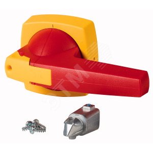 Рукоять D-типа, монтаж на дверь, под ось 12х12, красно-желтая,  K4DR/P - EATON