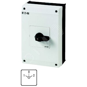 Переключатель полюсов в корпусе,  3P, Ie = 63A, Пол. 1-0-2, 45 °, 88x88mm,  T5B-4-8441/I4 - EATON