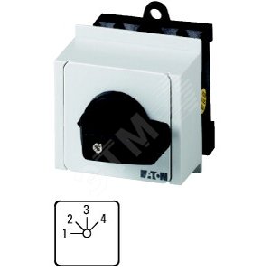 Ступенчатый переключатель, 3P, Ie = 12A , Пол. 1-4 , 45 °,  45x45mm , модульное исполнение,  T0-6-8271/IVS - EATON