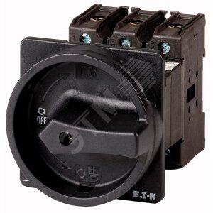 Главный выключатель 3P 63A , черная ручка , запираемый , заднее крепление,  P3-63/V/SVB-SW