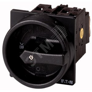 T0-1-102/EA/SVB-SW,  Главный выключатель , 2P, Ie = 12A, черная ручка , 0-1, 90 °, переднее креплени - EATON