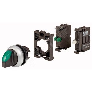 M22-WRLK-G-K10LED-BVP,  Переключатель зеленый с подсветкой, 1НО, 24В DC - EATON