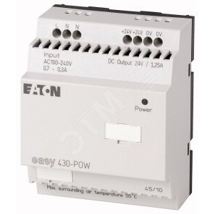Импульсный источник питания, 100-240VAC/24VDC , 1,25 А , 1-фазный ,  EASY430-POW (110940) - EATON