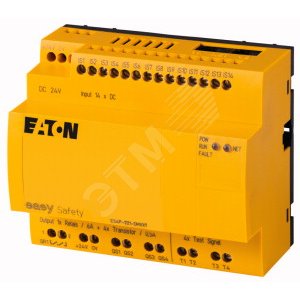 Реле безопасности easySafety , 24VDC , 14DI , 4DO -Транс, 1DO реле , EasyNet,  ES4P-221-DMXX1 - EATON