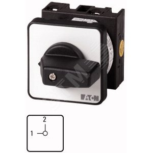 Выключатель, 2р , Ie = 12A, , 90 °, переднее крепление,  T0-2-15442/E - EATON