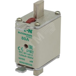80NHM00B  Предохранитель NH 00 AM 80A 500V, двойная индикация - EATON