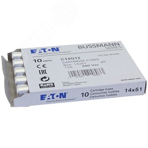 Предохранитель цилиндрический, GG 14,3X51 12A/индикация (C14G12I) - EATON