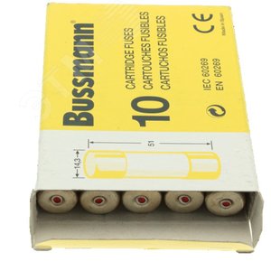 Предохранитель цилиндрический, AM 14,3X51 10A/индикация (C14M10I) - EATON