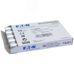 C14M16  Предохранитель цилиндрический, 14 x 51 16A AM 500V AC - EATON