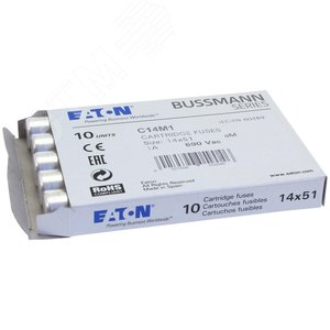 Предохранитель цилиндрический, AM 14,3X51 1A/индикация - EATON