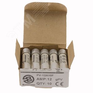 12А 1000В DC для фотоэлектрики, цилиндрический, 10 X 38MM (PV-12A10F) - EATON