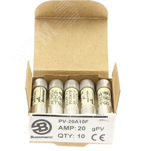 20А 1000В DC для фотоэлектрики, цилиндрический, 10 X 38MM (PV-20A10F) - EATON