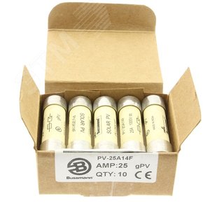 25А 1000В DC для фотоэлектрики, цилиндрический, (PV-25A14F) - EATON