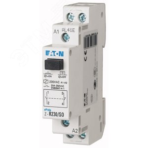 Реле установочное с кнопкой, 230В, 1НО+1НЗ (Z-R230/SO) (265181) - EATON
