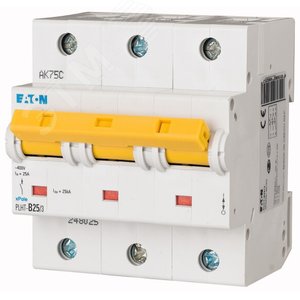 PLHT-C25/3  Выключатель автоматический 25А, кривая отключения С, 3 полюса, откл. способность 25 кА