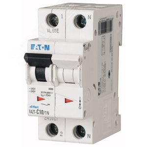 FAZT-B10/1N Автоматический выключатель 10А, кривая отключения В, 1+N полюс, откл. способность 25 кА - EATON