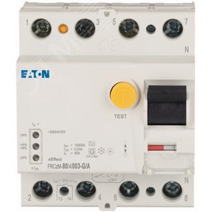 FRCDM-80/4/003-G/A Цифровое устройство защитного отключения, 4 полюса, 30мА, 80А - EATON