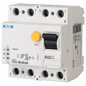 FRCDM-80/4/03-G/A Цифровое устройство защитного отключения, 4 полюса, 300мА, 80А - EATON