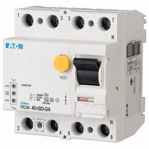 FRCDM-40/4/003-G/A Цифровое устройство защитного отключения, 4 полюса, 30мА, 40А - EATON