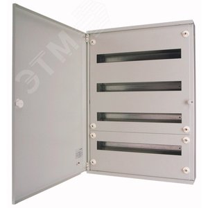 Плоский распределительный щиток 24 модуля в ряду, 5 рядов, цвет серый, сталь, версия С. Навесное исполнение.