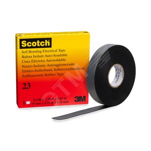 Изолента РЕЗ чер.19мм 9,1м сырая резина Scotch 23 - 