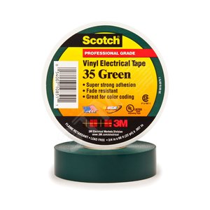 Изолента ПВХ зеленая 19мм 20м Scotch 35 высший сорт (7000031669) - 