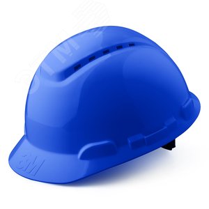 каска защитная 3M H-700N-BB  синяя, с вентиляцией, с храповиком - 