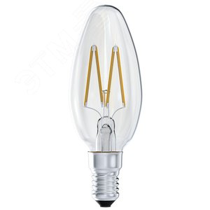 Лампа светодиодная LED 4Вт Е14 B35 белый свеча прозрачная СДФ-4-3 - Лисма ООО ССЗ