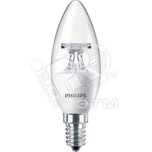 Лампа светодиодная LED 5.5(40)Вт Е14 4000К B35 прозрачная свеча (929001206002) - Philips