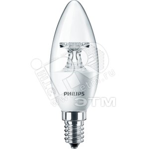 Лампа светодиодная LED 4(25)Вт E14 2700К В35 230в прозрачная свеча (929001142207) - Philips