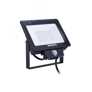 Прожектор светодиодный LED ДО 50 Вт 4200 Лм 3000 К 220-240 В IP65 Черный Симметричный с датчиком BVP150 PHILIPS (911401732912)