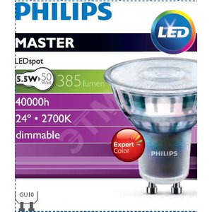 Лампа светодиодная MAS LED ExpertColor 5.5-50W GU10 927 24D (929001347008) - Philips